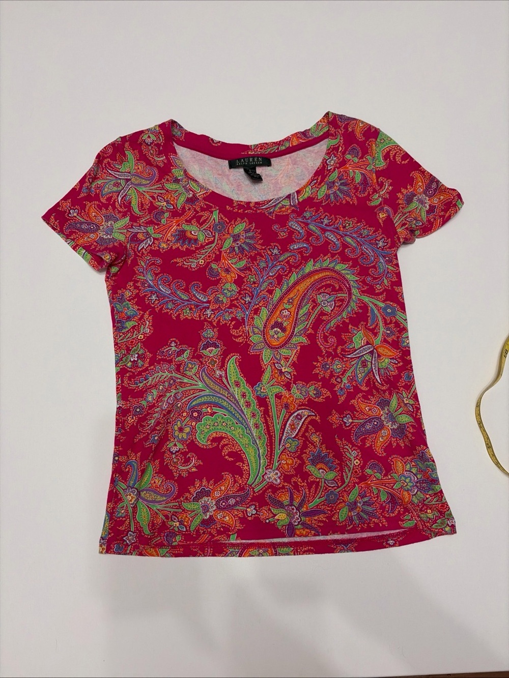 Ralph Lauren Women's Multicolor Paisley Shirt Small Resort Preppy Colorful Top